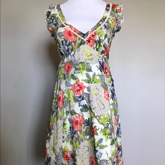 Vintage 90s Floral Boho Esprit Summer Dress - Picture 2 of 7